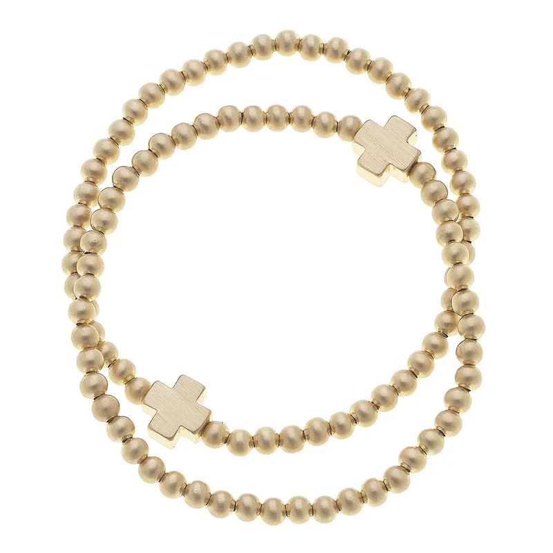 Cross Bead Stretch Bracelet