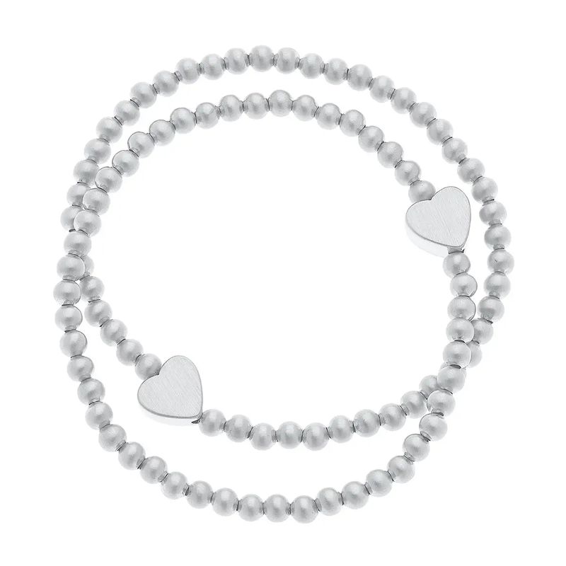 Silver Heart Stretch Bracelet