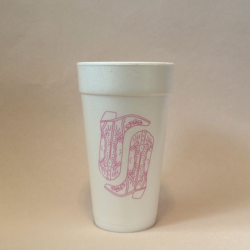 Cowgirl Boots Styrofoam Cups