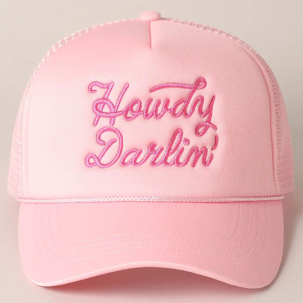 Howdy Darlin' Trucker Hat - Pink