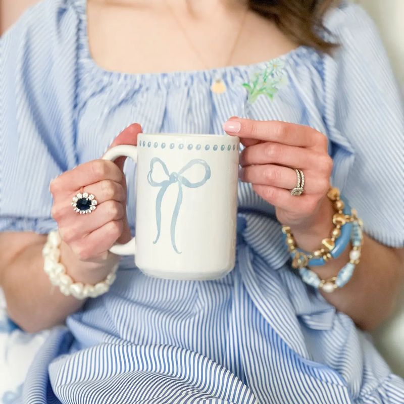 French Blue Bow Mug