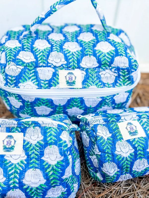 Blue Skies Quilted Cosmetic Bags