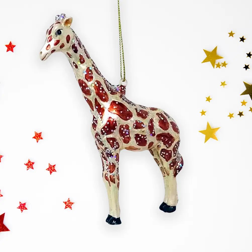 Giraffe Glass Ornament