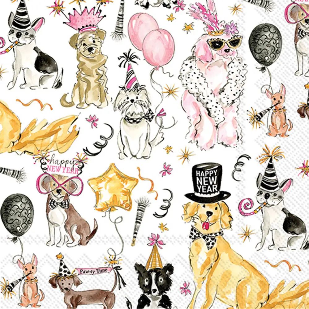 New Years Dogs Napkins