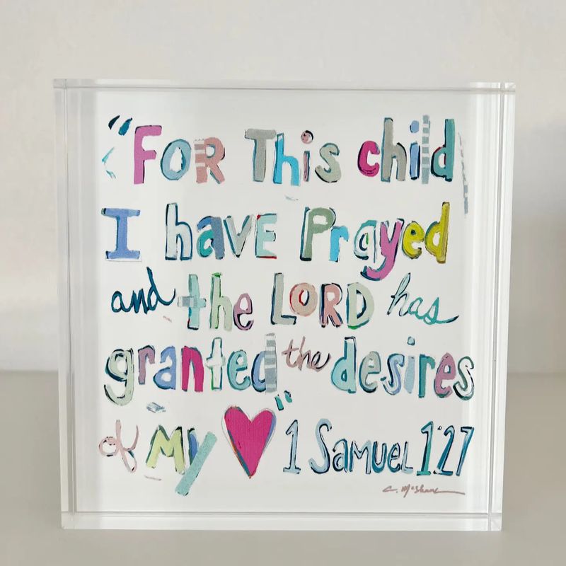 1 Samuel 1:27 Verse Block - Pinks