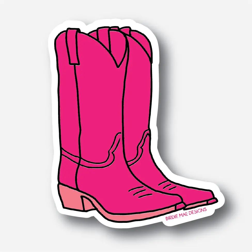 Pink Boot Sticker