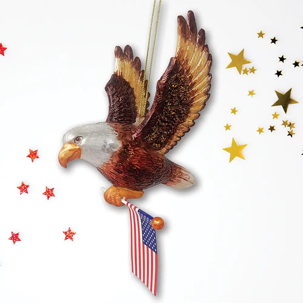 Bald Eagle Glass Ornament