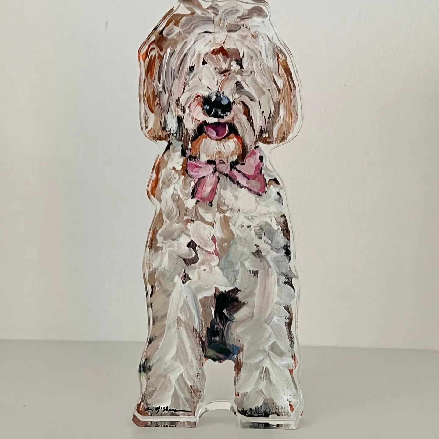 Acrylic Doodle - Pink Bow