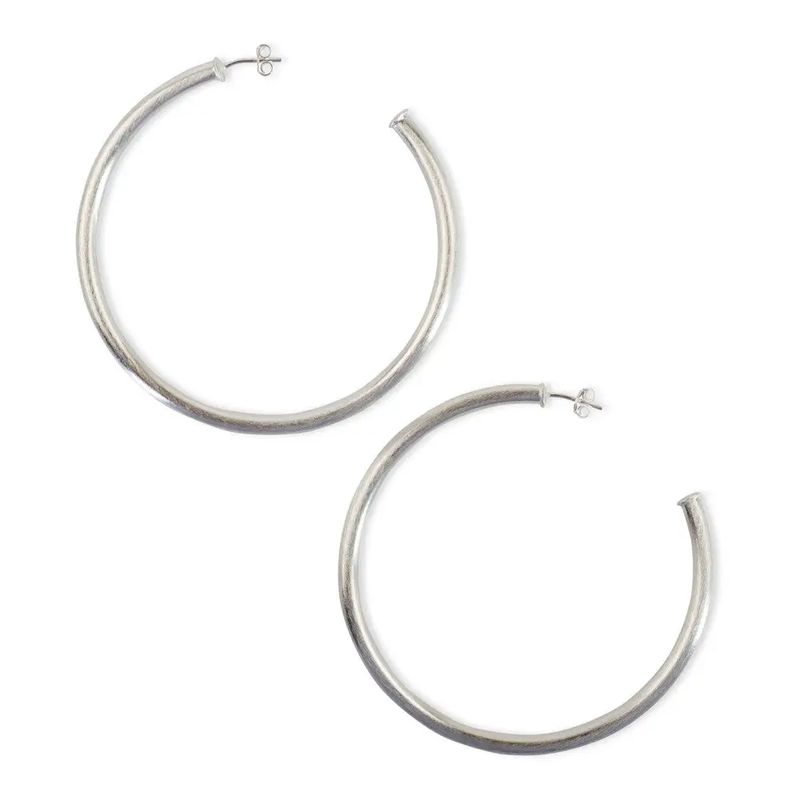 Favorite Hoop Earrings - Brushed Silver Plated