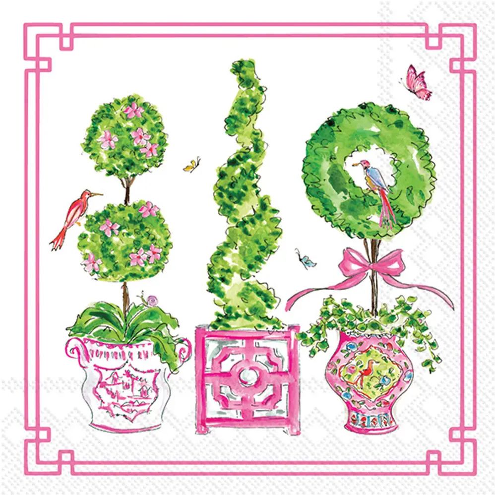 Pink Topiaries - Cocktail Napkins