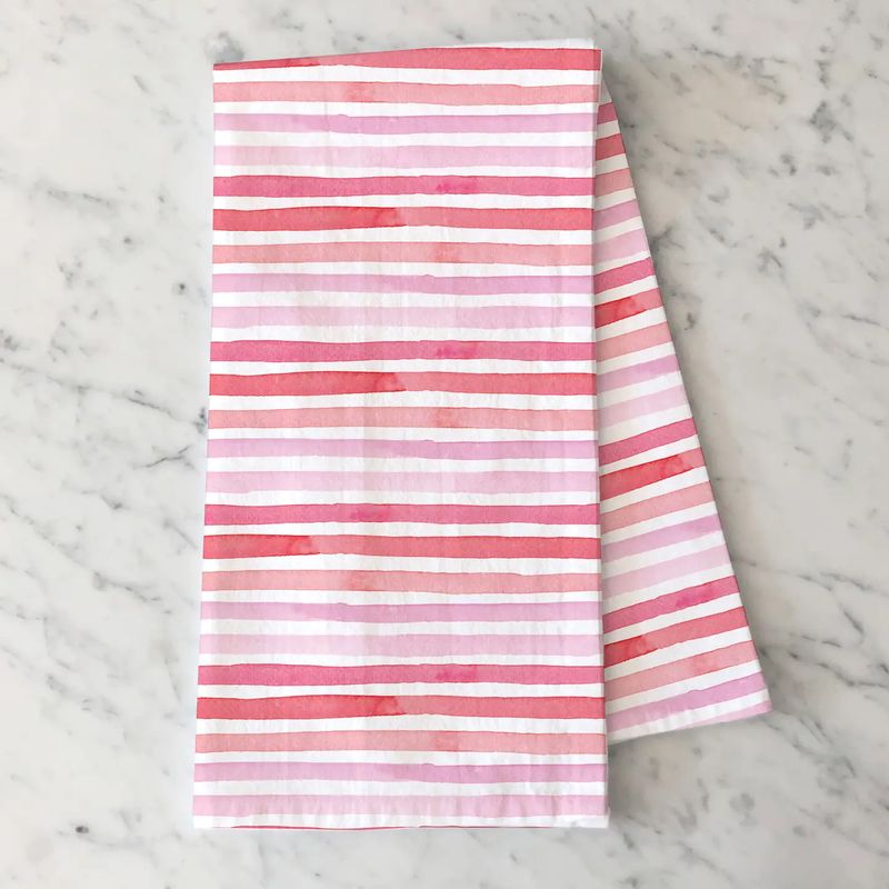 Pink Stripes Kitchen Towel