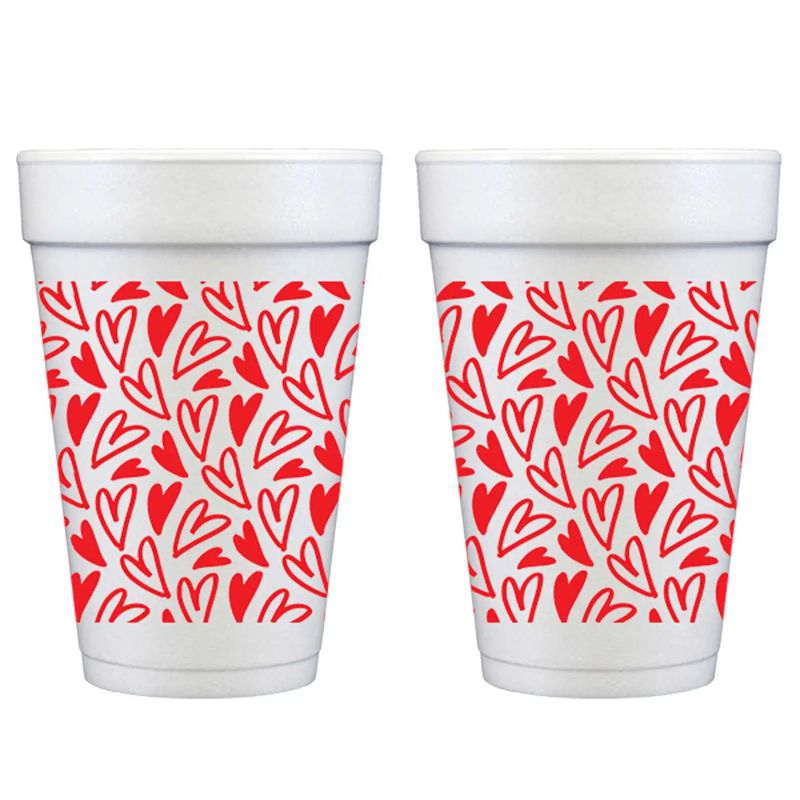 Valentine's Heart Styrofoam Cups