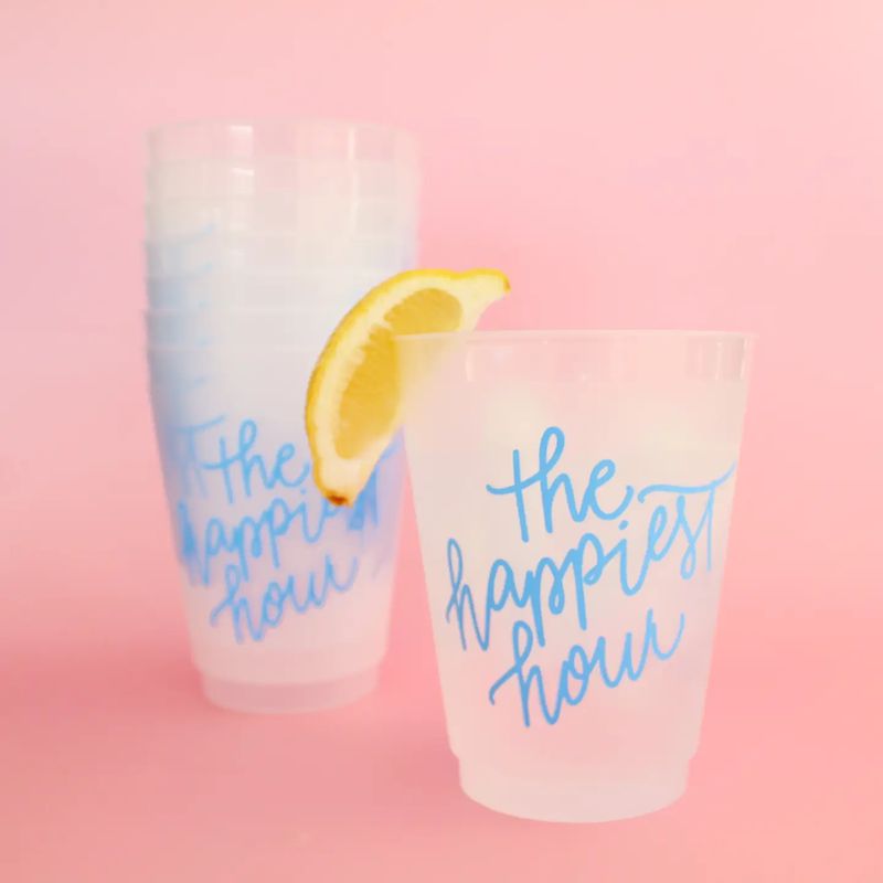 Happiest Hour Frosted Cups - Blue