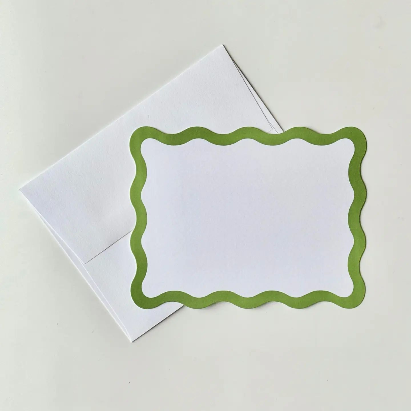 Green Wavy - Notecards