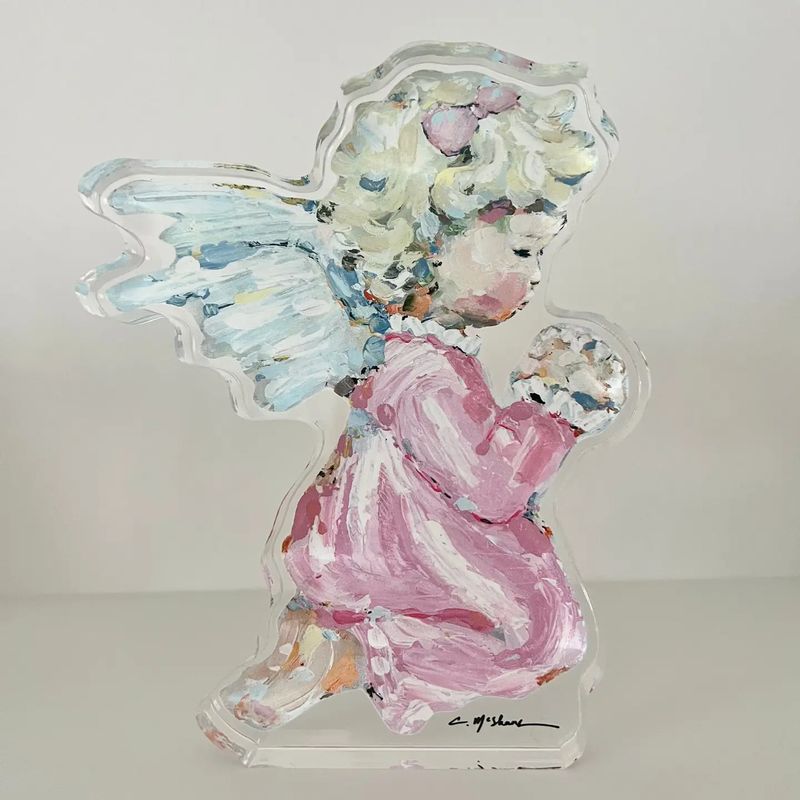 Tiny Wings Girl Acrylic Block