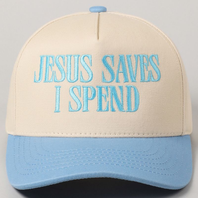 Jesus Saves, I Spend Trucker Hat - Blue