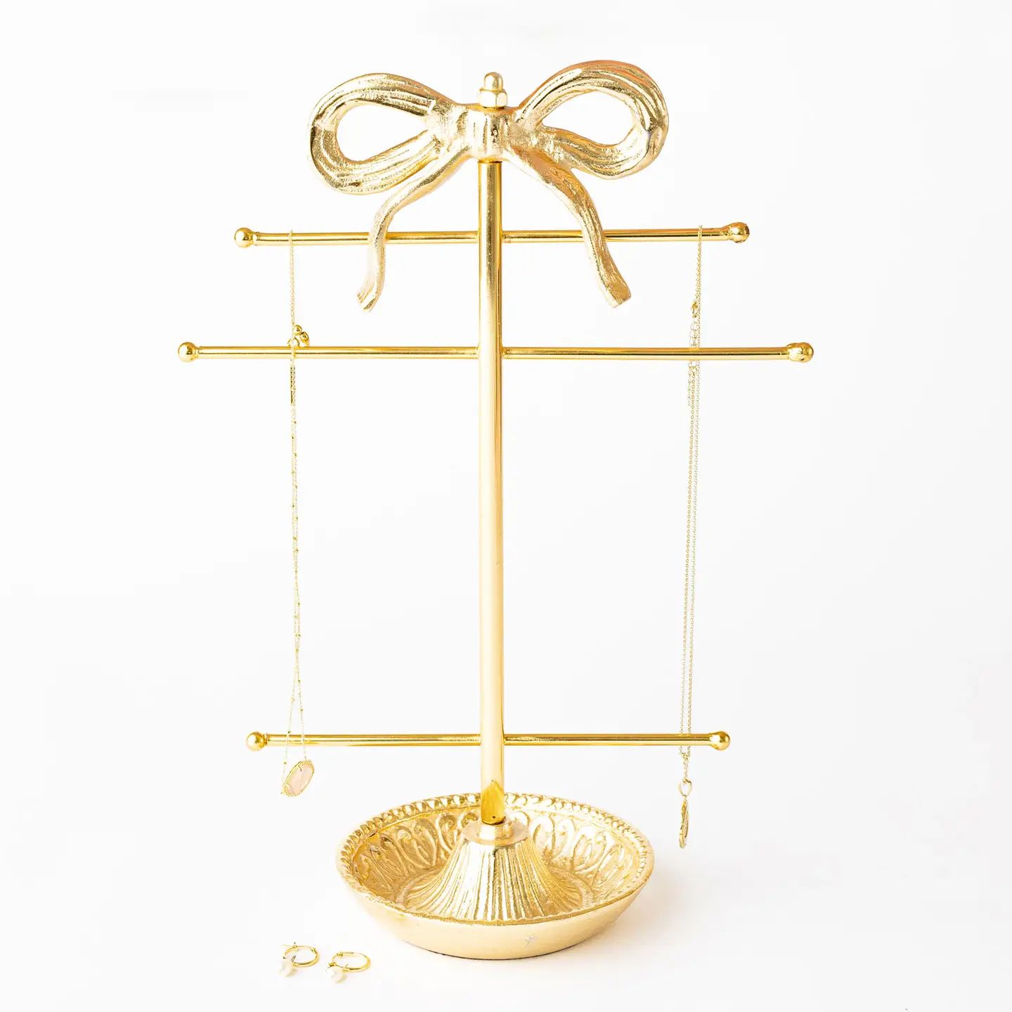 Gold Bow Jewelry Holder