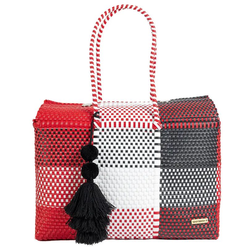 Red and White Overnight Duffle