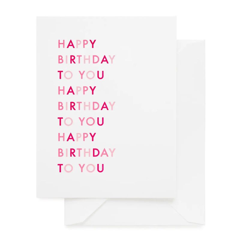 Pink Happy Birthday Greeting Card