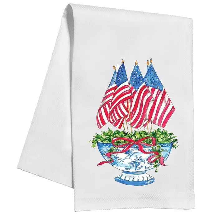 Handpainted Flags Kitchen Towel