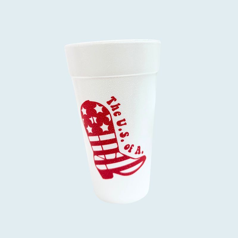 American Boot Styrofoam Cups