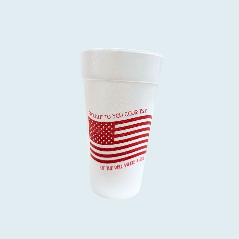 American Flag Styrofoam Cups
