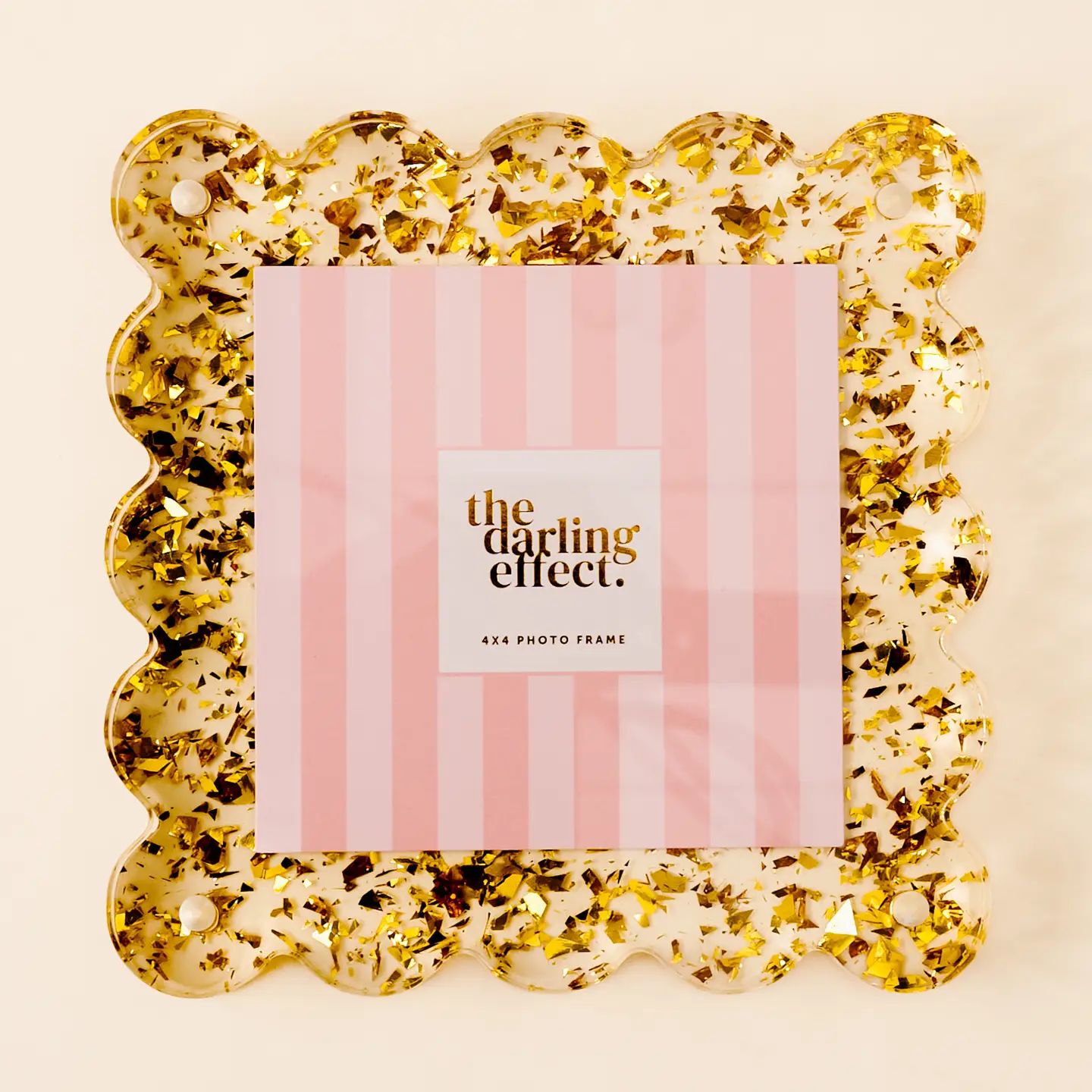 Square Scalloped Frame - Confetti Gold