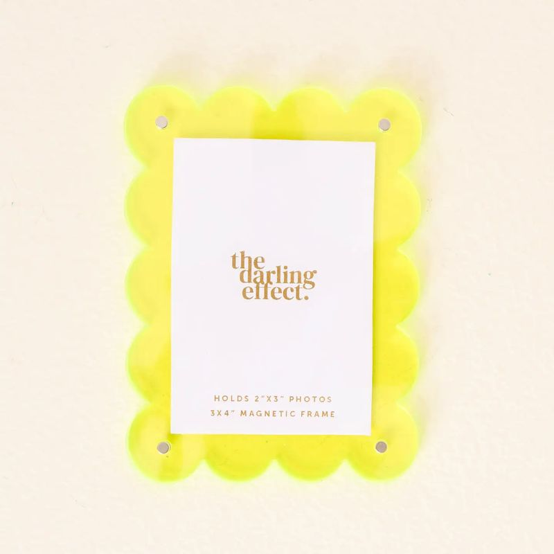 Mini Acrylic Frame Magnet - Neon Yellow