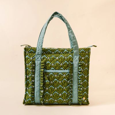 The Everyday Quilted Tote Bag - Everbloom Green