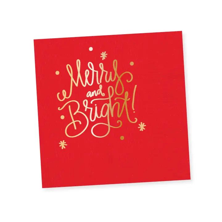 Merry &amp; Bright Cocktail Napkins