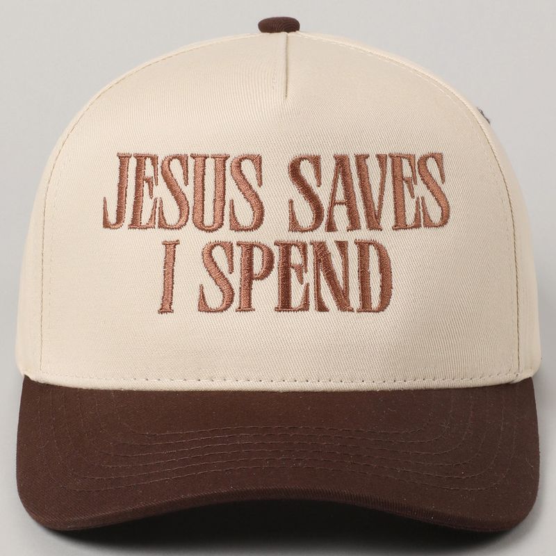 Jesus Saves, I Spend Trucker Hat - Brown