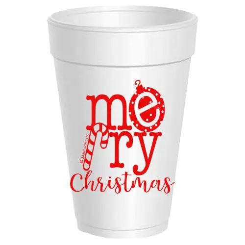 Merry Christmas Styrofoam Cups