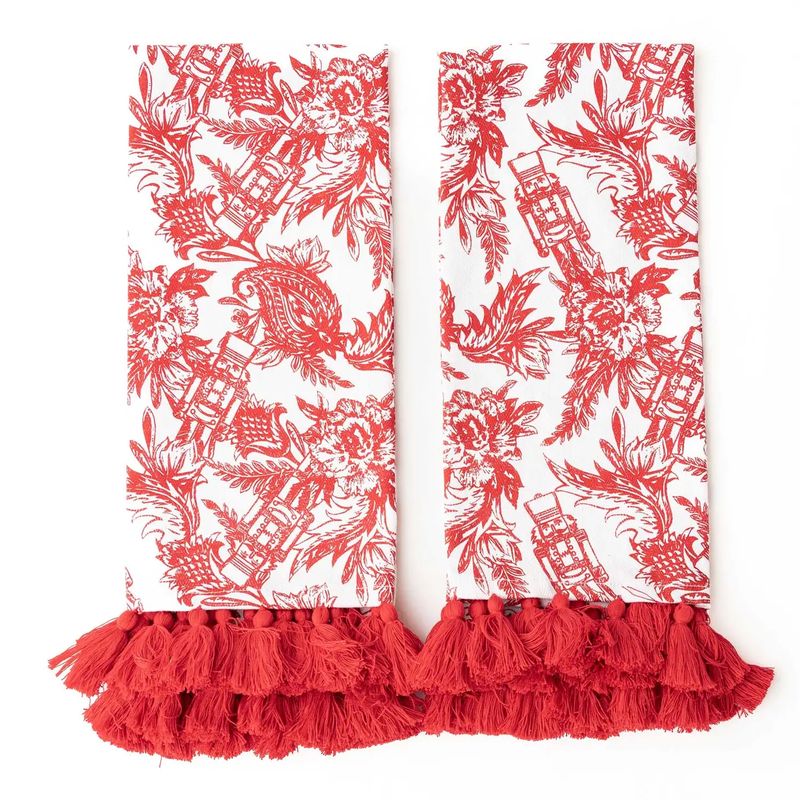 Nutcracker Toile Kitchen Towel Set