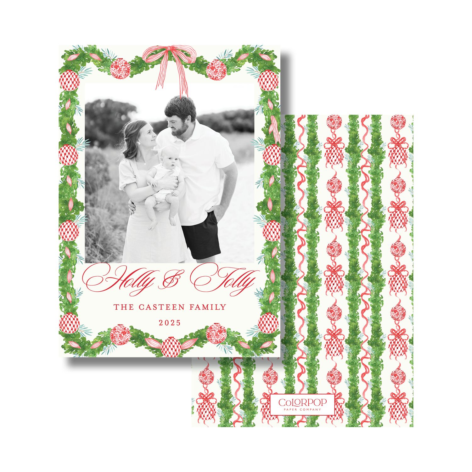 Red Toile Ornament Cards
