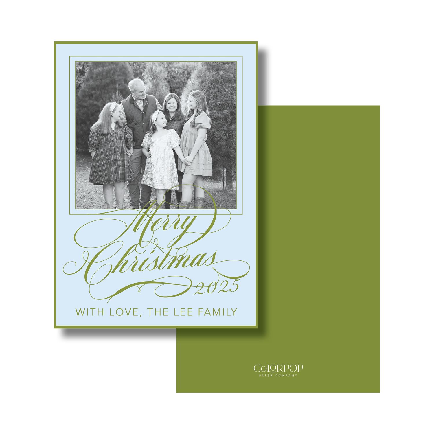 Blue Classic Christmas Card