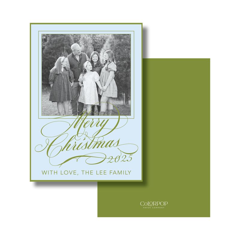 Blue Classic Christmas Card