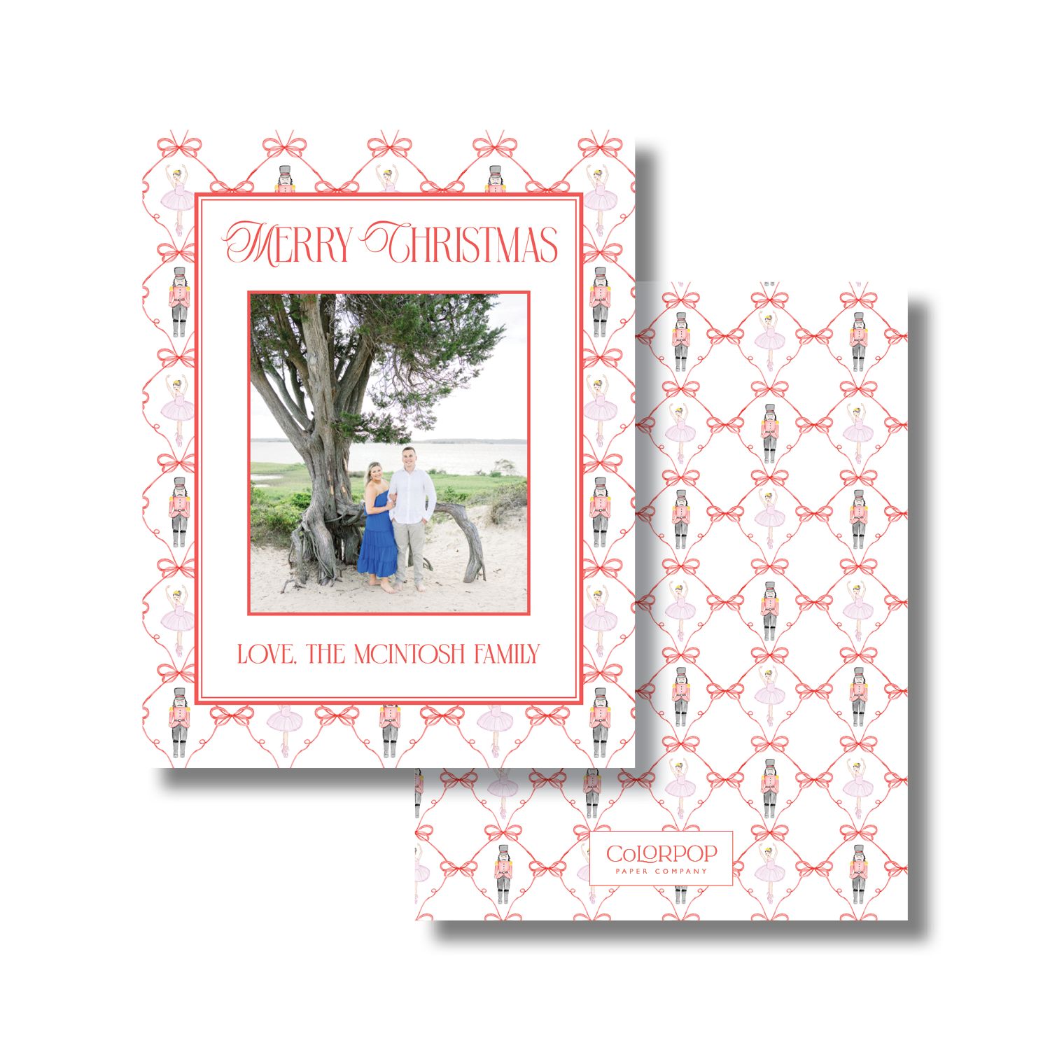Nutcracker Bows Christmas Cards