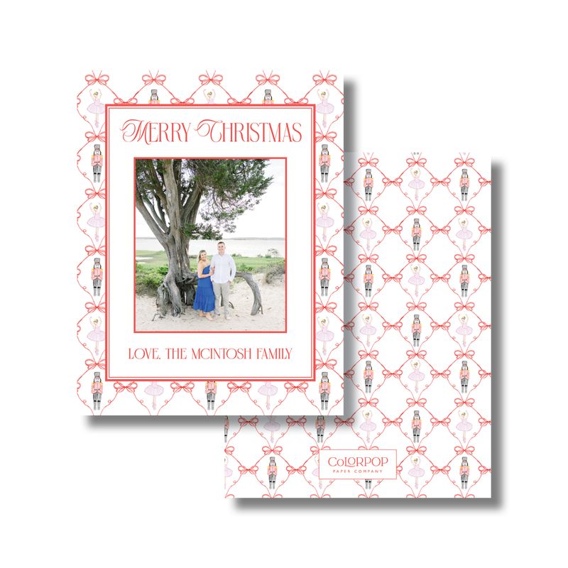 Nutcracker Bows Christmas Cards
