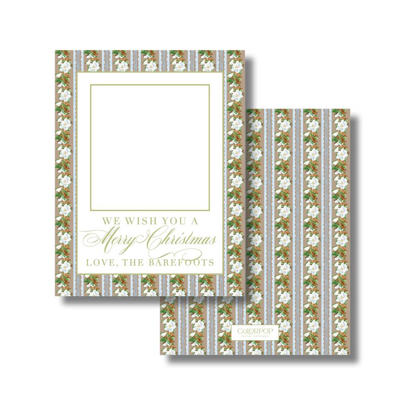 Brown Magnolia Christmas Cards