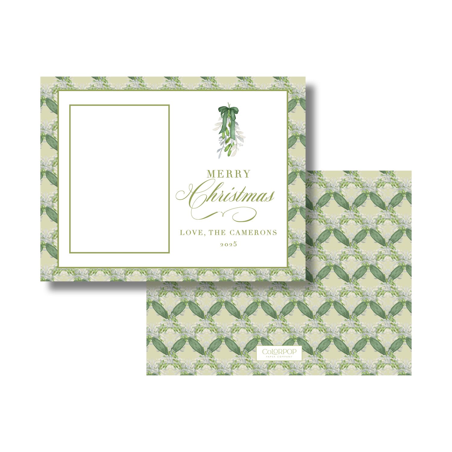 Green Ribbon Christmas Cards