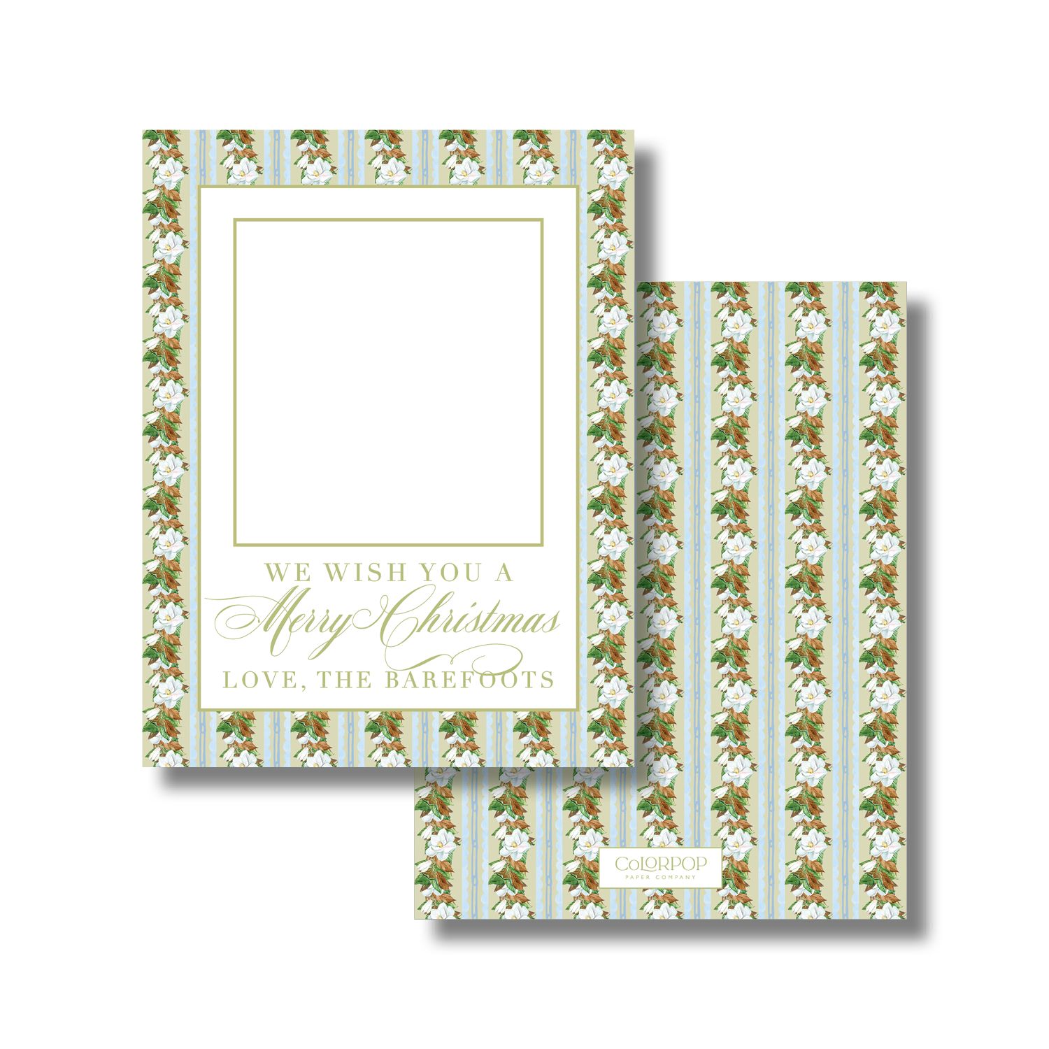 Green Magnolia Christmas Cards