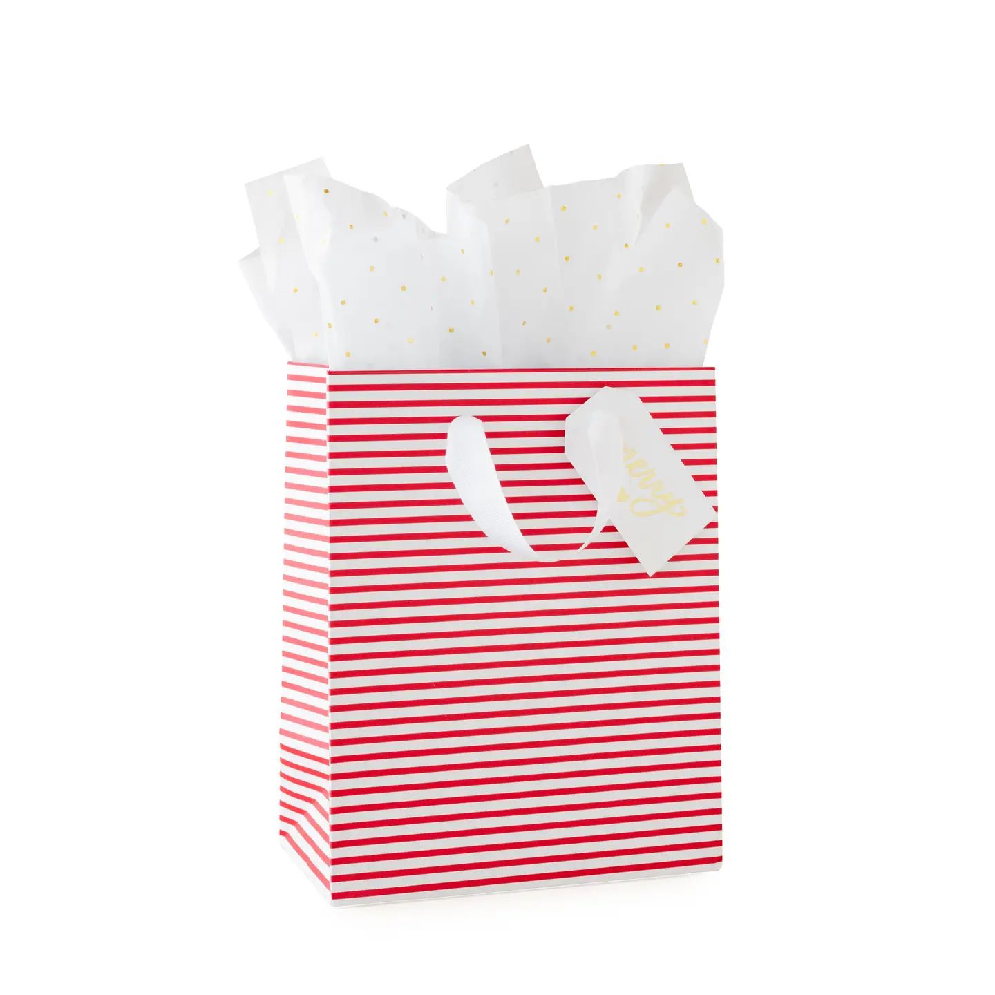 Red Stripe Gift Bag Set
