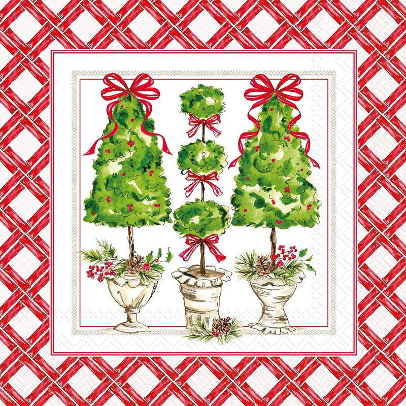 Holly Topiary Cocktail Napkins