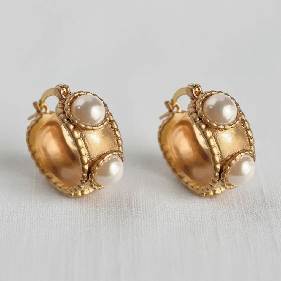 Artison Retro Pearl Drop Earrings