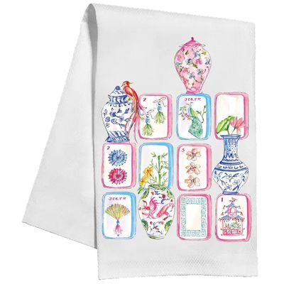 Chinoiserie Mahjong Kitchen Towel
