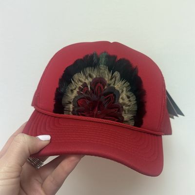 Feather Hat - Red