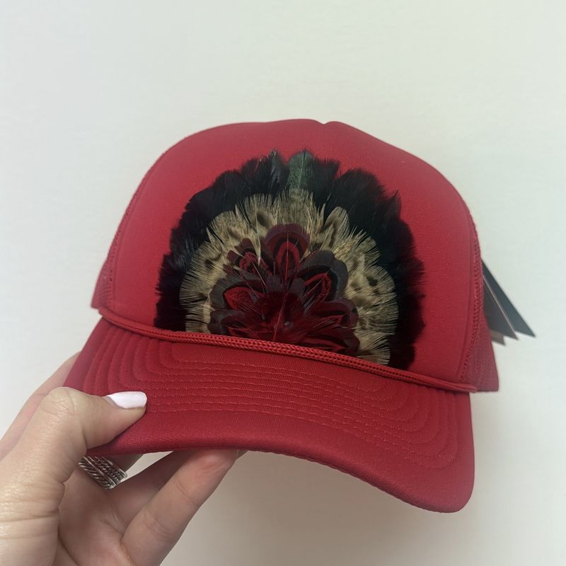 Feather Hat - Red