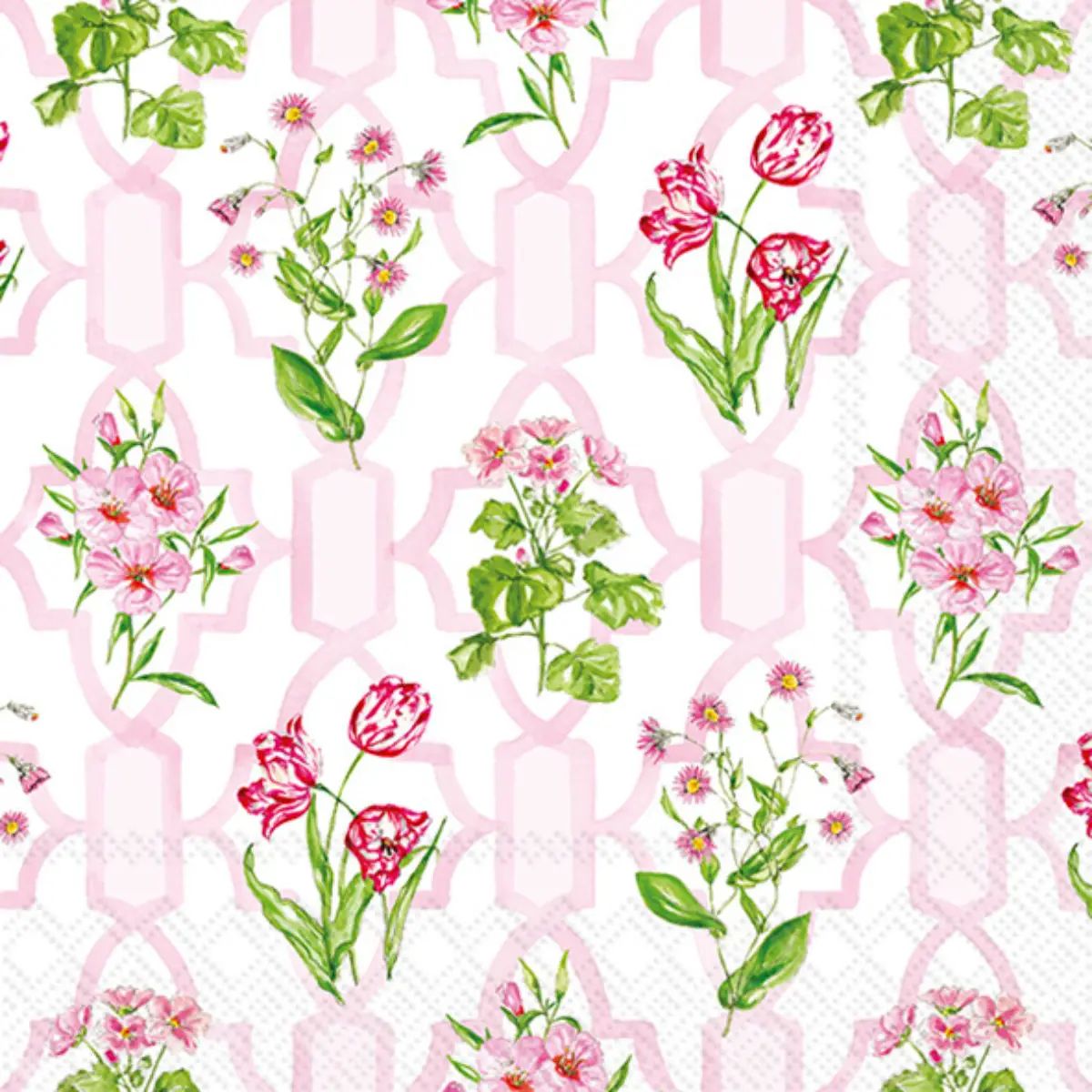 Pink Trellis Cocktail Napkins