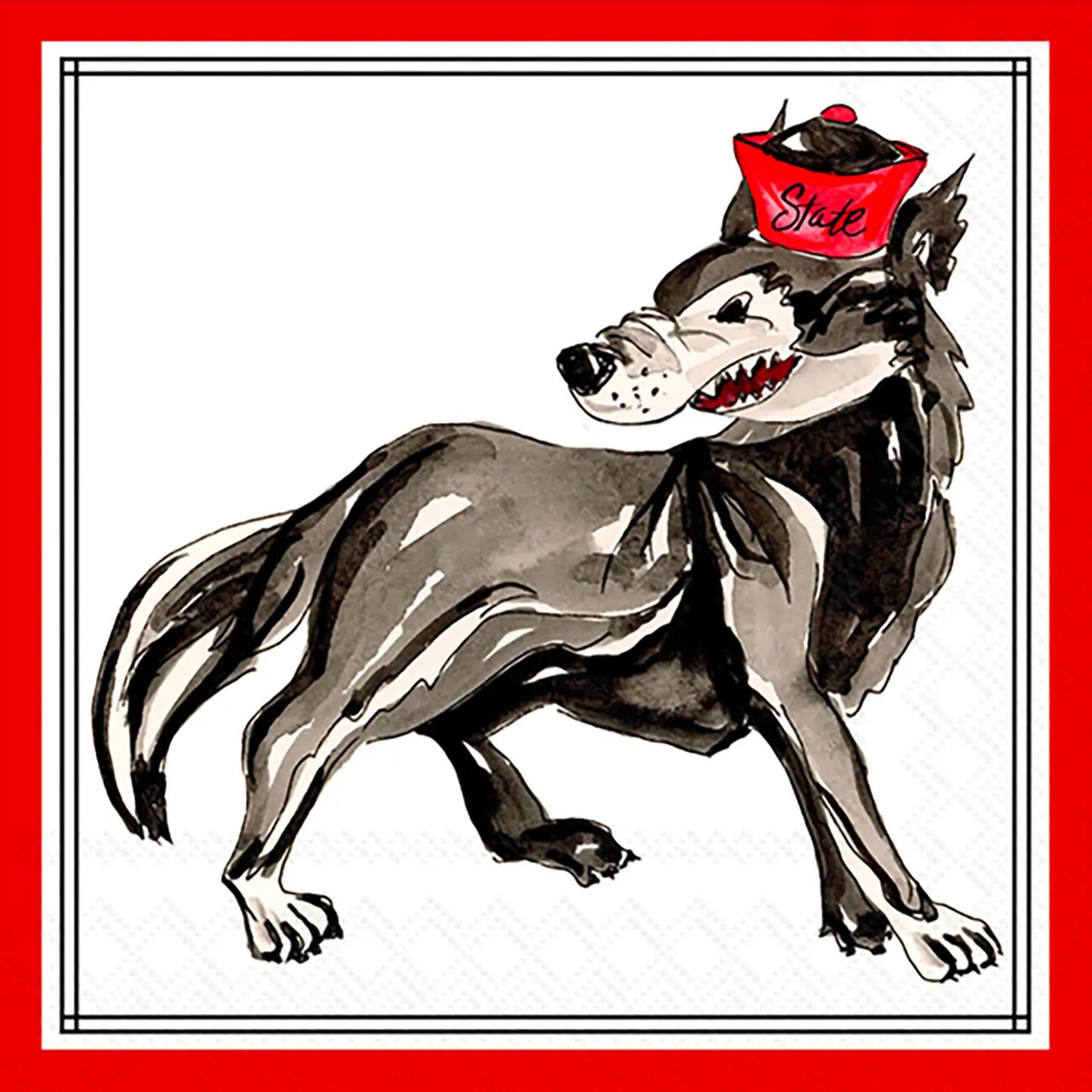 Wolf Cocktail Napkins