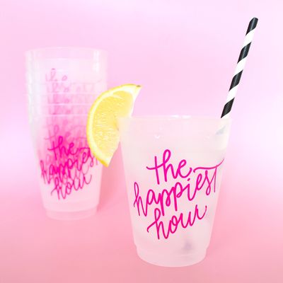 Happiest Hour Frosted Cups - Pink